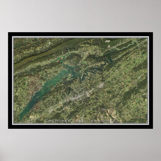 Cherokee Lake Tennessee Satellite Poster Map (Voorkant)
