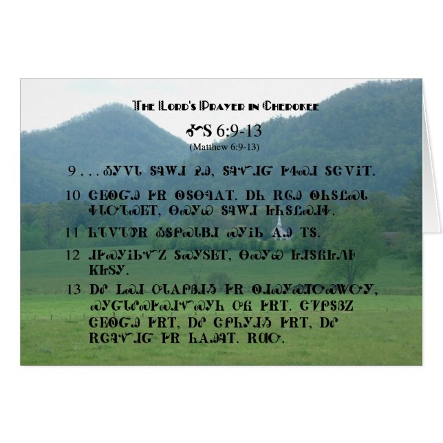 Cherokee Lord's Prayer bij Wolf Fork Valley (Voorkant Horizontaal)