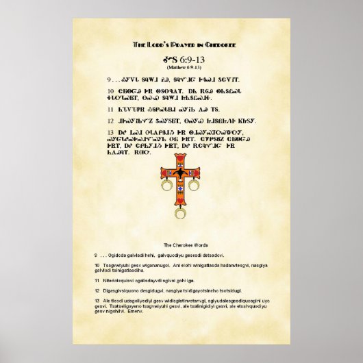 Cherokee Lord's Prayer Poster (Voorkant)