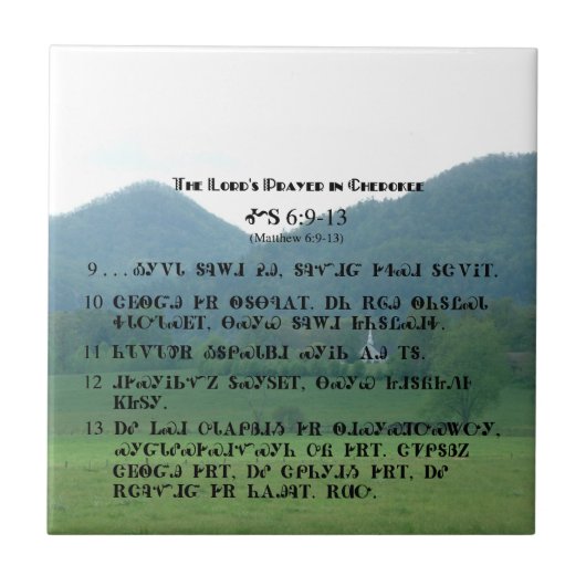 Cherokee Lord's Prayer Tile Tegeltje (Voorkant)