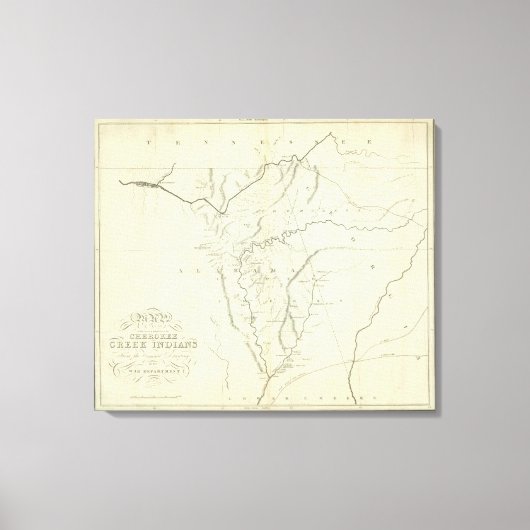 Cherokee Map Canvas Afdruk (Voorkant)