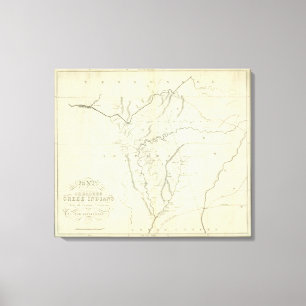 Cherokee Map Canvas Afdruk