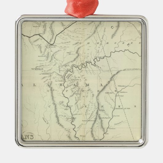 Cherokee Map Metalen Ornament (Voorkant)