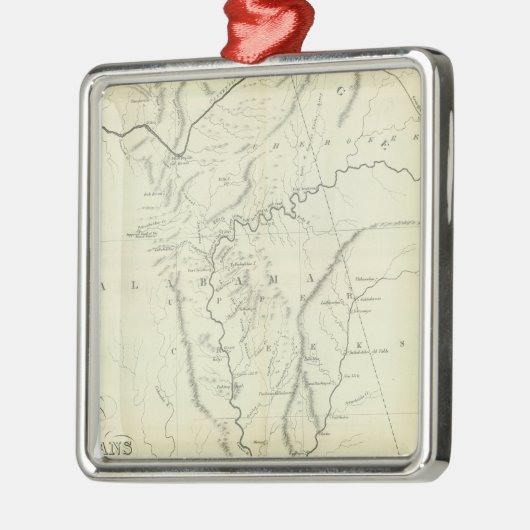 Cherokee Map Metalen Ornament (Links)