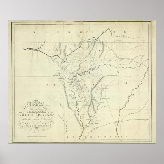 Cherokee Map Poster (Voorkant)