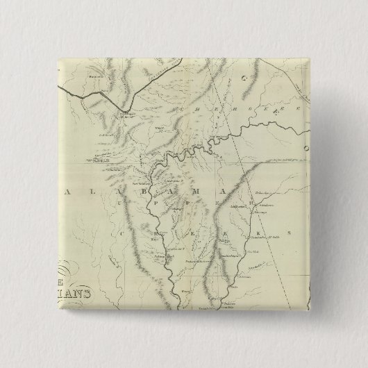 Cherokee Map Vierkante Button 5,1 Cm (Voorkant)