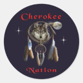 Cherokee natie ronde sticker (Voorkant)