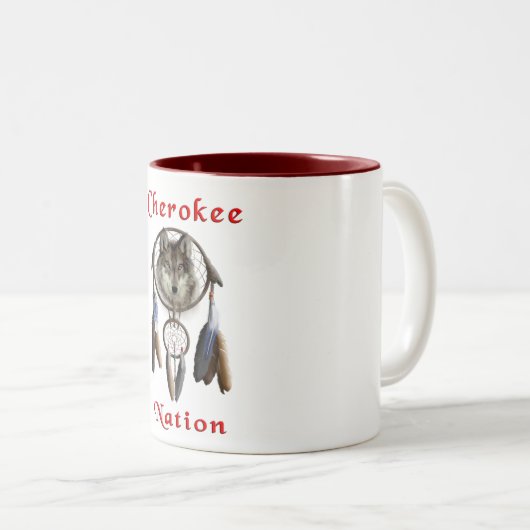 Cherokee natie tweekleurige koffiemok (Voorkant rechts)