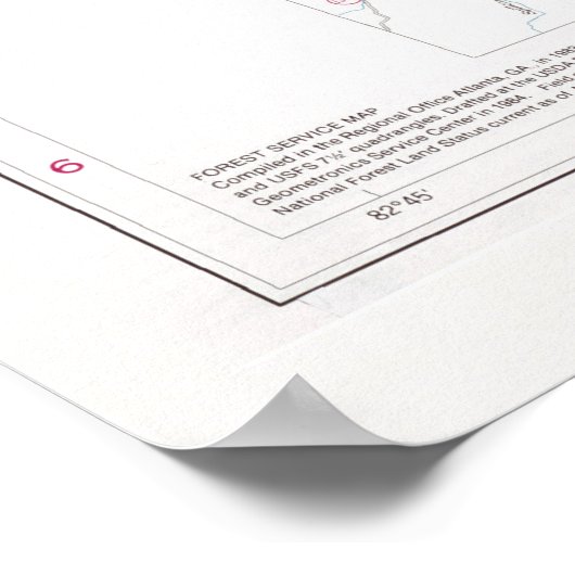 Cherokee National Forest Map (1985)  Poster (Hoek)