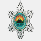 Cherokee National Forest Tennessee Tin Sneeuwvlok Ornament (Rechts)