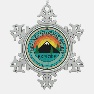 Cherokee National Forest Tennessee Tin Sneeuwvlok Ornament