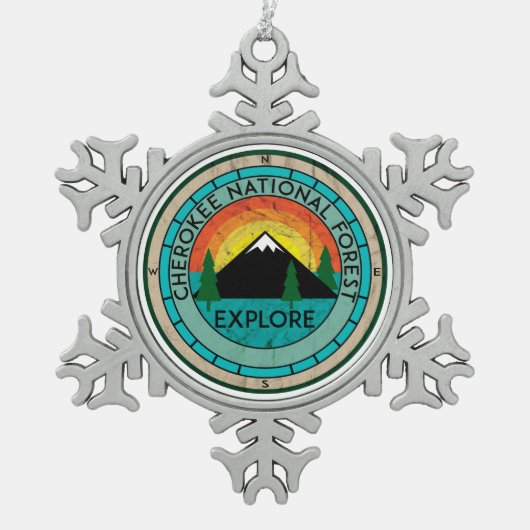 Cherokee National Forest Tennessee Tin Sneeuwvlok Ornament (Voorkant)