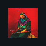 Cherokee Native American Pop Art Canvas Afdruk<br><div class="desc">De Cherokee was een inheemse Amerikaanse stam die inheems was in het zuidwesten van de Verenigde Staten.</div>