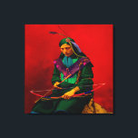 Cherokee Native American Pop Art Canvas Afdruk<br><div class="desc">De Cherokee was een inheemse Amerikaanse stam die inheems was in het zuidwesten van de Verenigde Staten.</div>
