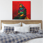 Cherokee Native American Pop Art Canvas Afdruk (Insitu (Slaapkamer))