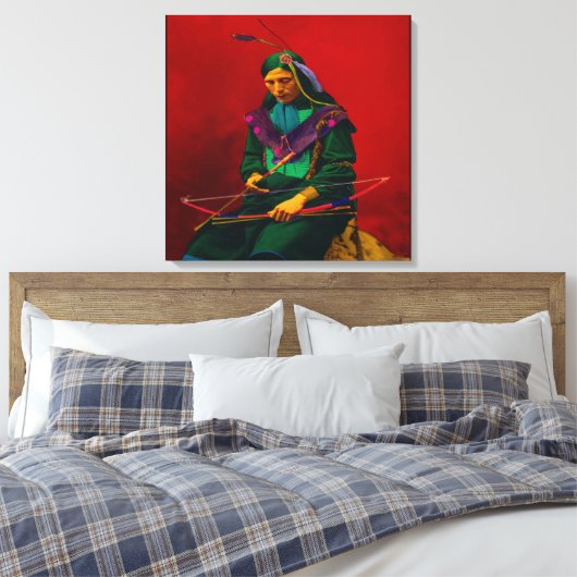 Cherokee Native American Pop Art Canvas Afdruk (Insitu (Slaapkamer))