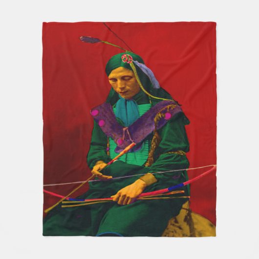 Cherokee Native American Pop Art Fleece Blanket (Voorkant)