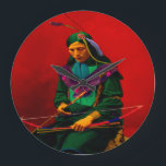 Cherokee Native American Pop Art Grote Klok<br><div class="desc">De Cherokee waren een inheemse Amerikaanse stam afkomstig uit het zuidwesten van de Verenigde Staten.</div>