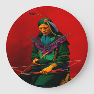 Cherokee Native American Pop Art Grote Klok