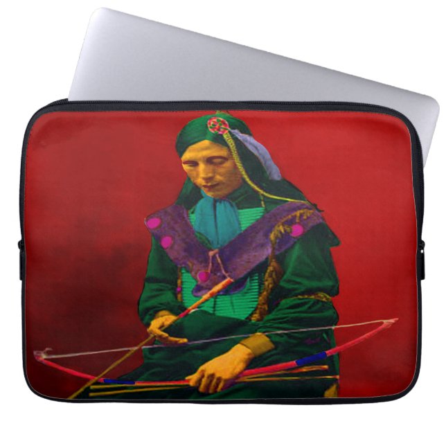Cherokee Native American Pop Art laptophoes Laptop Sleeve (Voorkant)