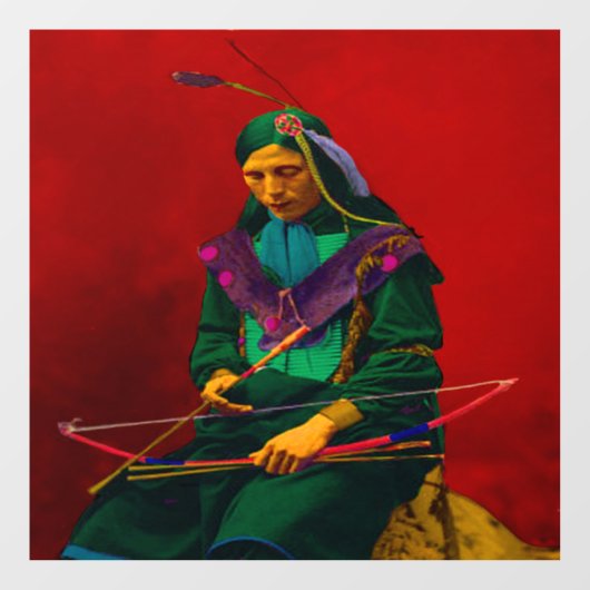 Cherokee Native American Pop Art Muur Sticker (Vel)