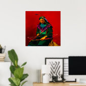 Cherokee Native American Pop Art Poster (Thuiskantoor)