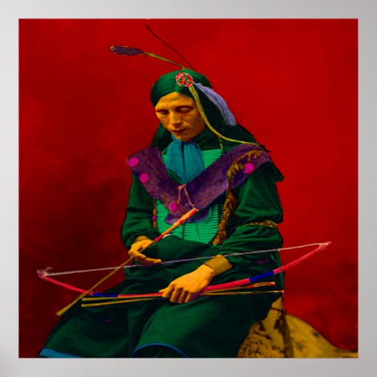 Cherokee Native American Pop Art Poster (Voorkant)