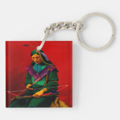 Cherokee Native American Pop Art Sleutelhanger (Achterkant)