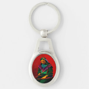 Cherokee Native American Pop Art Sleutelhanger