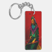 Cherokee Native American Pop Art Sleutelhanger (Voorkant Links)