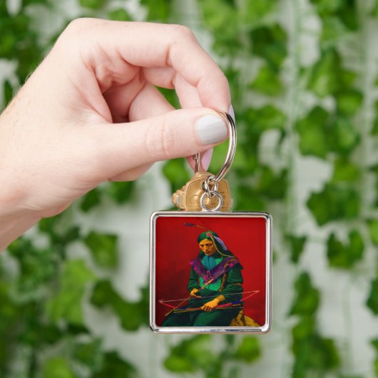 Cherokee Native American Pop Art Sleutelhanger (Hand)