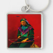 Cherokee Native American Pop Art Sleutelhanger (Voorkant)