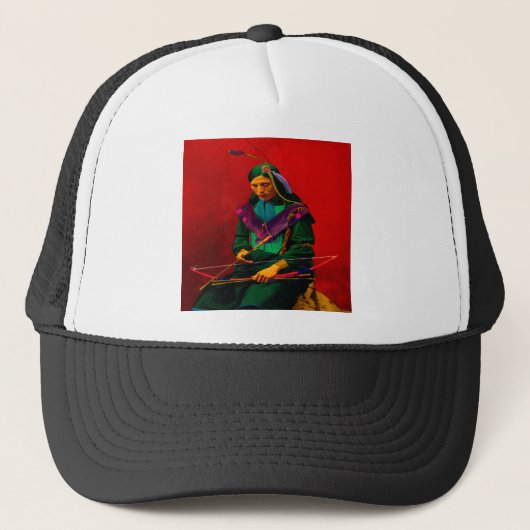 Cherokee Native American Pop Art Trucker Hat Pet (Voorkant)