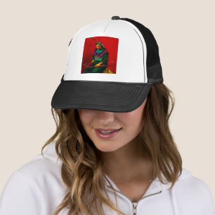 Cherokee Native American Pop Art Trucker Hat Pet