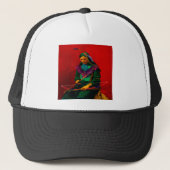 Cherokee Native American Pop Art Trucker Hat Pet (Voorkant)