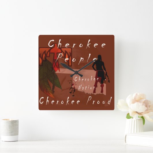 Cherokee People Vierkante Klok (Huis)