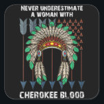 Cherokee Pride Feathers Native American Vierkante Sticker<br><div class="desc">Cherokee Pride Feathers Native American</div>