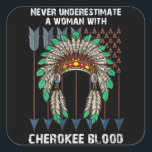 Cherokee Pride Feathers Native American Vierkante Sticker<br><div class="desc">Cherokee Pride Feathers Native American</div>