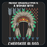 Cherokee Pride Feathers Native American Vierkante Sticker<br><div class="desc">Cherokee Pride Feathers Native American</div>