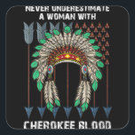 Cherokee Pride Feathers Native American Vierkante Sticker<br><div class="desc">Cherokee Pride Feathers Native American</div>