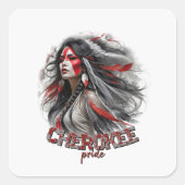 Cherokee Pride Vierkante Sticker (Voorkant)