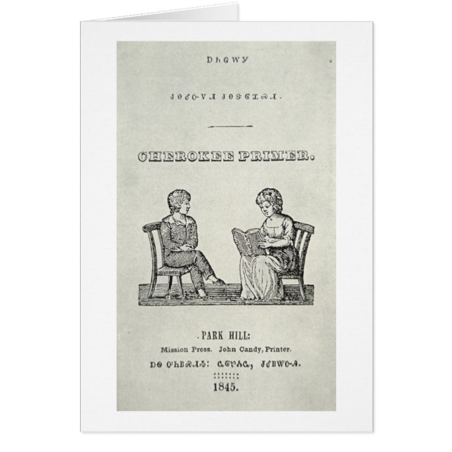 Cherokee Primer, 1845 (graving) (Voorkant)