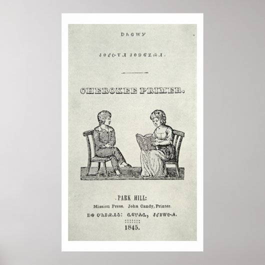 Cherokee Primer, 1845 (graving) Poster (Voorkant)