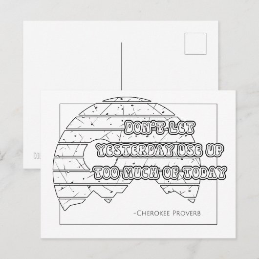 Cherokee Proverb Coloring Briefkaart (Voorkant / Achterkant)