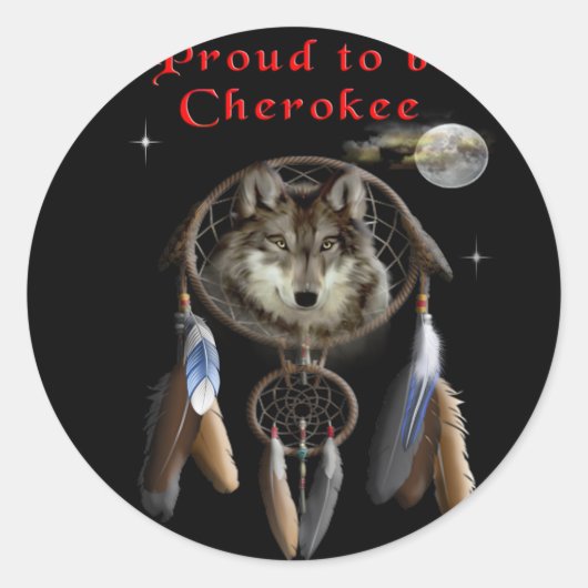 Cherokee Ronde Sticker (Voorkant)
