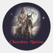 Cherokee Ronde Sticker (Voorkant)