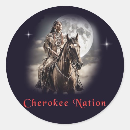 Cherokee Ronde Sticker (Voorkant)
