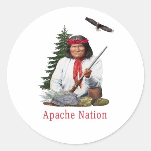 Cherokee Ronde Sticker (Voorkant)