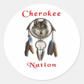 Cherokee Ronde Sticker (Voorkant)