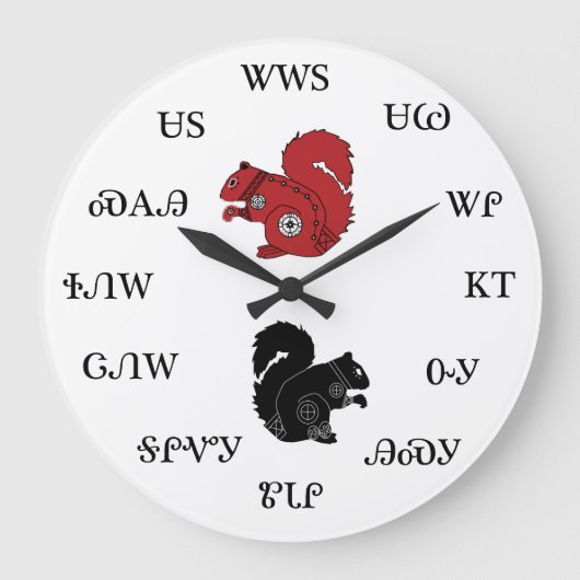 Cherokee Squirrel Clock Grote Klok (Voorkant)